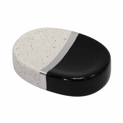 Porte Savon Céramique Design "Skyline" 26cm Noir