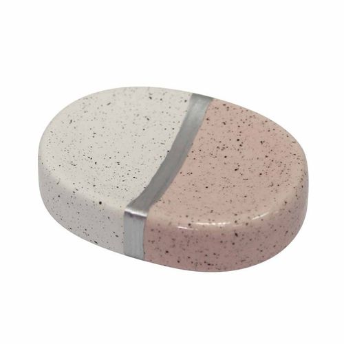 Porte Savon Céramique Design "Skyline" 26cm Rose