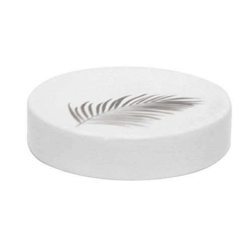 Porte Savon Imprimé "Orbella" 11cm Blanc & Argent