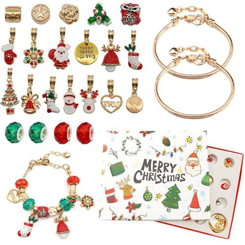 2022 Calendrier de L'Avent de Noël pour Filles,Bracelet Artisanat Filles  Cadeaux à Breloques Kit Cadeau de Noël Jouet Filles 5 6 7 8 9 10 11 12 Ans