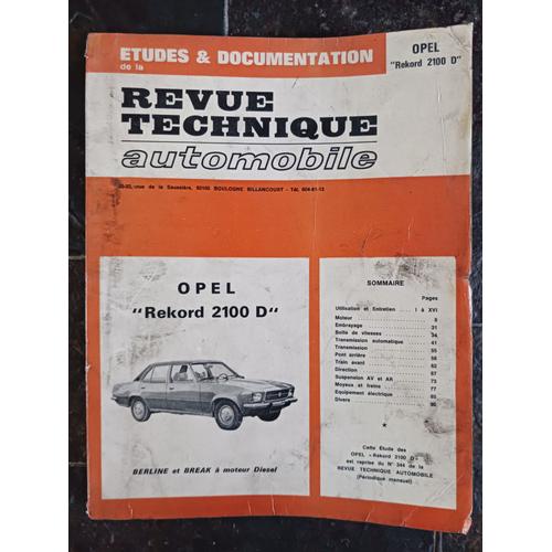 Revue Technique Automobile Opel Rekord 2100 D Berline Et Break À Moteurs Diesel