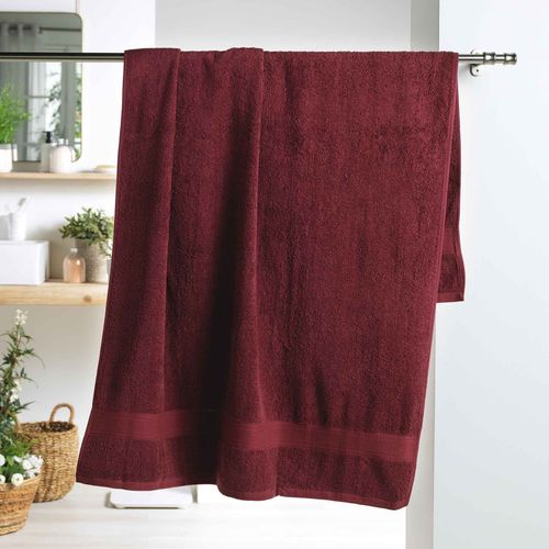 Serviette De Bain 90x150 Cm Eponge Lie De Vin