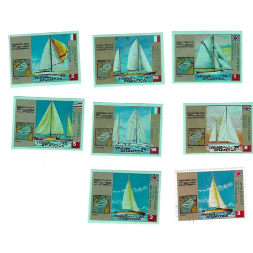 Guinée Equatoriale - Trans Atlantica - Lot De 7 Timbres Neuf Et 1 Timbre Oblitéré