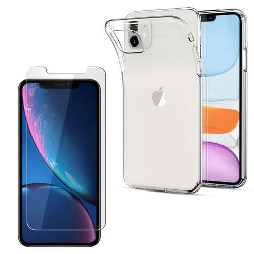 Coque Pour Iphone 11 Et Verre Trempe - Protection Silicone Souple Ultra Mince Film Vitre Protection Ecran Phonillico©