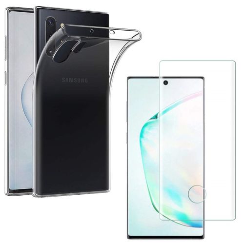 Coque Pour Samsung Galaxy Note 10 Plus Et Verre Trempe - Protection Silicone Souple Ultra Mince Film Integral Vitre Protection Ecran Phonillico©