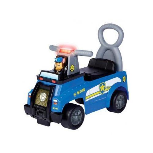 Porteur Trotteur Pat Patrouille Camion Police Bleu Chase - Avec Musique, Lumiere, Sons - Auto Voiture Bebe - Inclut Carte Tigre