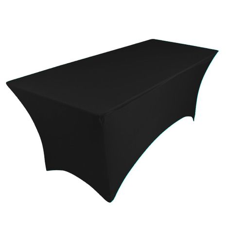 Nappe Table Rectangulaire Spandex 6ft Noir
