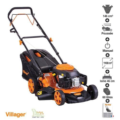 Tondeuse thermique mulching 146cc 3 en 1 coupe 46cm Villager Atlas 4011T