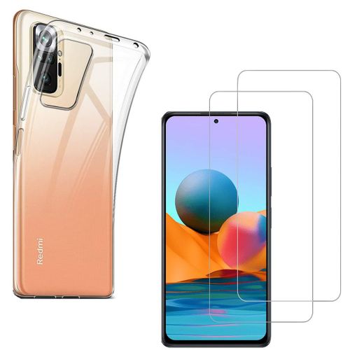 Coque Pour Xiaomi Redmi Note 10 Pro Et 2 Verres Trempe - Protection Silicone Souple Film Vitre Protection Ecran Phonillico©