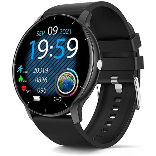 Montre Zl02 Connectée Homme Femmes - Smartwatch Ronde Étanche Ip67 Montres Bracelet Chronometre - Noir