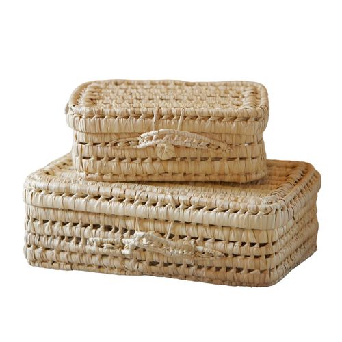 Valisette feuille de palmier naturel 30x20x12 cm