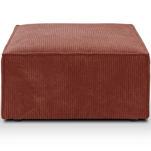 Pouf En Velours Côtelé Rouille