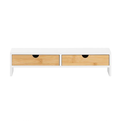Support D'écran Ergonomique Effet Bois Blanc