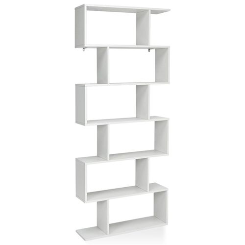 Bibliothèque Ètagère 6 Niveaux En Bois Blanc 80 X 23 X 191 Cm
