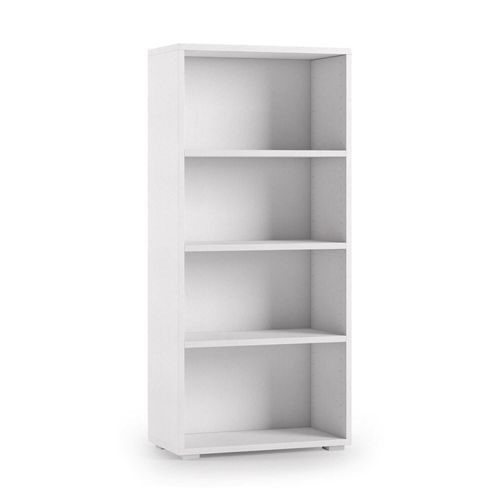 Bibliothèque Effet Bois Blanc Brillant 60x30h130 Cm