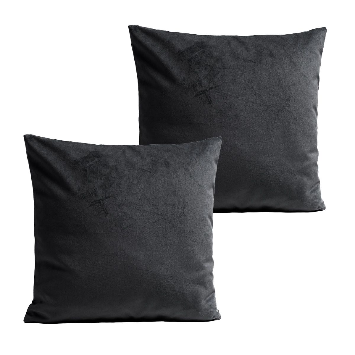 Coussins Uni Lot De 2 Velours Gris 40x40cm