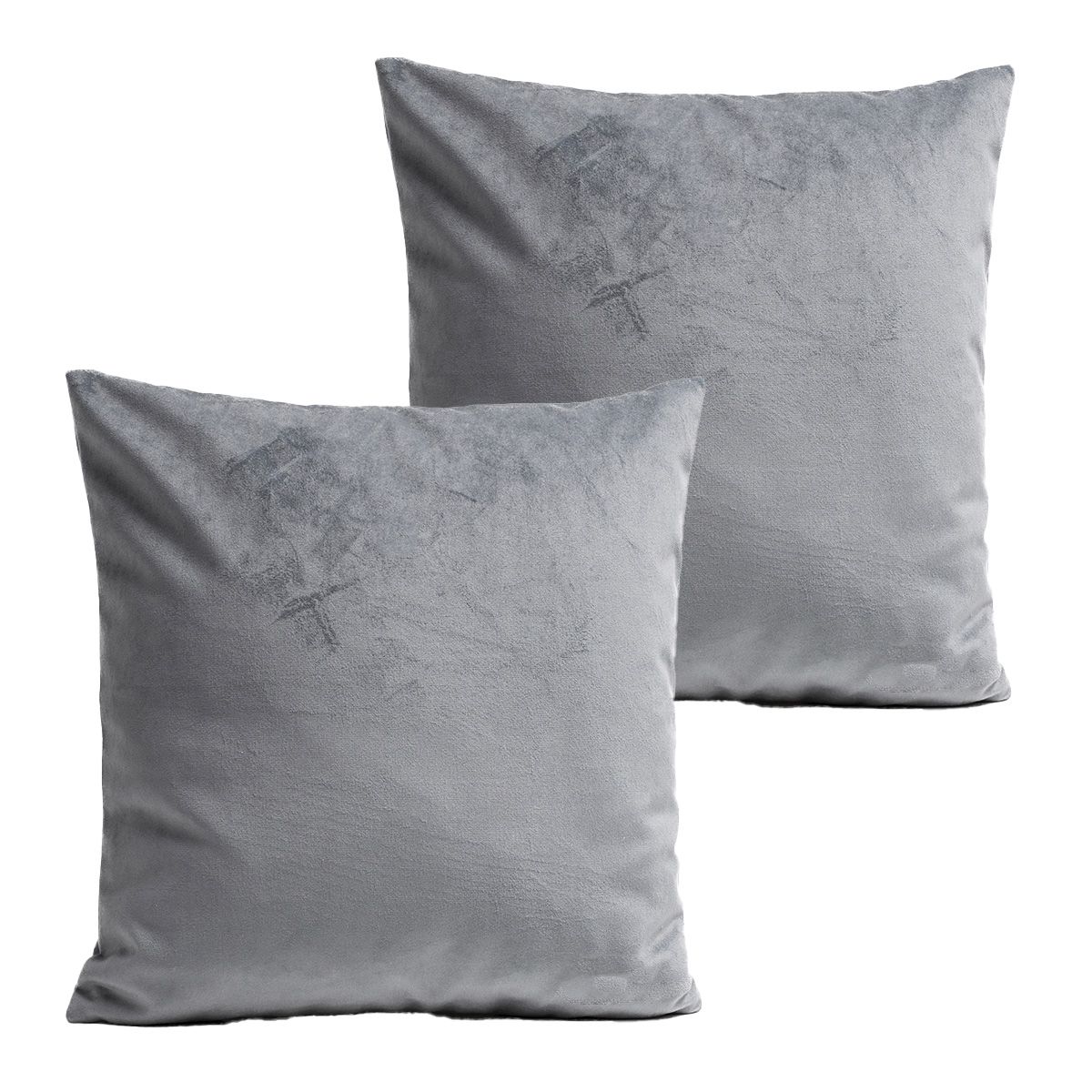 Coussins Uni Lot De 2 Velours Gris 40x40cm