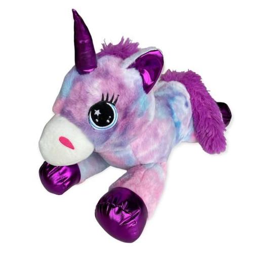 Peluche Licorne Xl Universe, Violet, 56cm, Position Allongée, Toucher Agréable Et Tout Doux, 100% Polyester