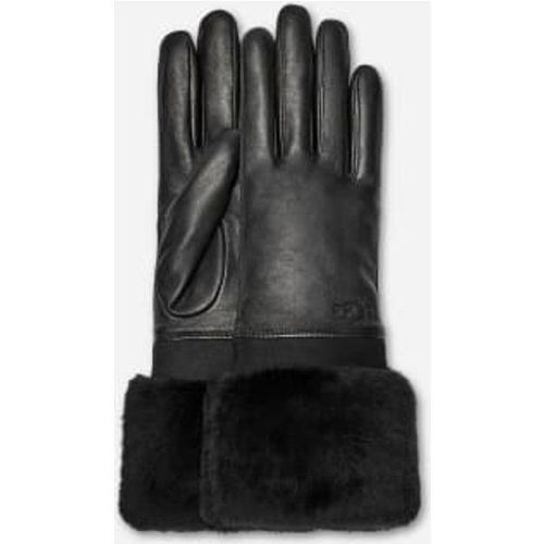 Gant En Cuir Avec Revers En Peau De Mouton In Black, Taille L