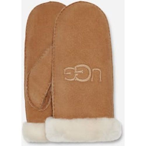 Gant À Logo Brodé En Peau De Mouton Retournée Pour Femme | Ue In Brown, Taille L/Xl, Shearling