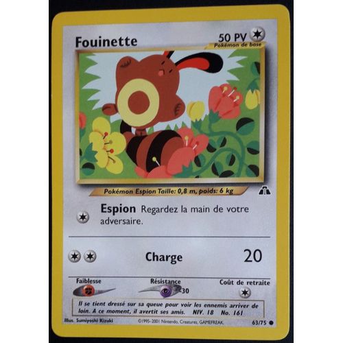 Carte Pokémon Fouinette 63/75 - Neo Discovery Wizards (Fr)