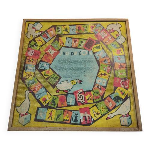 Ancienne Boite De 4 Jeux En Bois Jeu De Laposoie Petits Chevaux Marelle Et Dame Bois