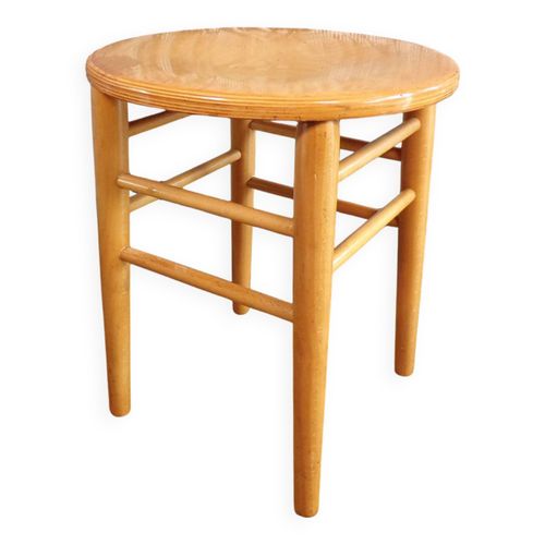 Tabouret Scandinave 1960 En Bois Beige