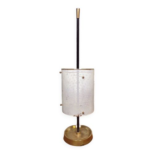 Porteparapluie 1950 en tle perfore blanc