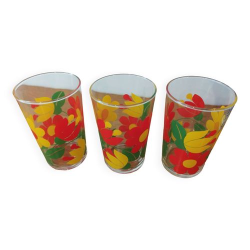 Lot De 3 Verres Multicolore