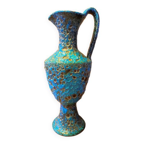 Vase cruche fat lava bleu grand modle bleu