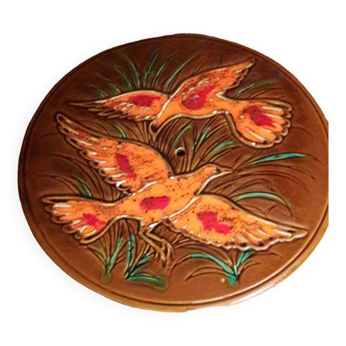 Plateau Fromage Ou Dessert Vallauris Motif Oiseaux Multicolore