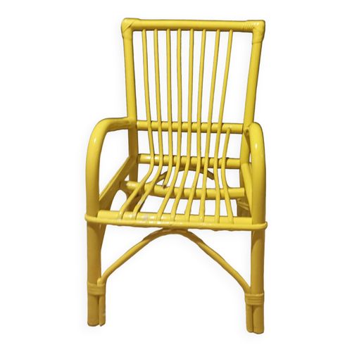 Fauteuil Enfant En Rotin Jaune Jaune