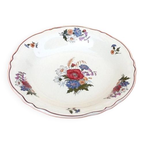 Grand Saladier Bords Polylobs Faence Sarreguemines France Modle Agreste Multicolore