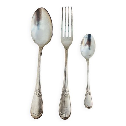 3 Couverts Cailar Bayard Mtal Argent Poinons Anciens Argent