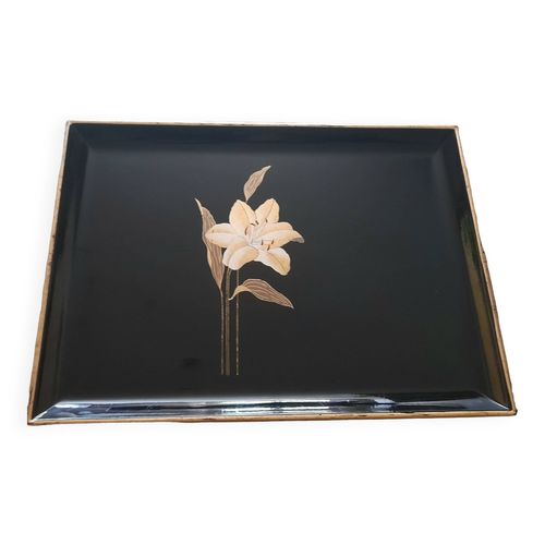 Plateau Laqu Noir Vintage  Melarti Noir