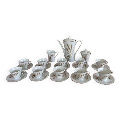 Ancien Service  Caf En Porcelaine Scherzer Blanc