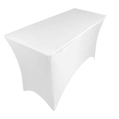 Nappe Table Rectangulaire Spandex 6ft Blanc