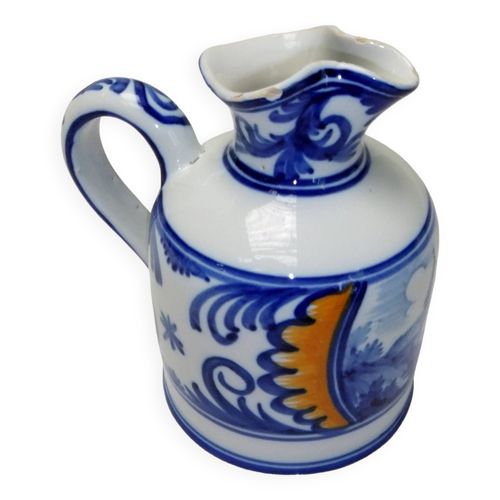 Pichet Ancien Broc  Cidre Paysage Service De Table Cruche Multicolore