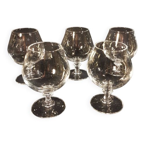 5 Verres  Cognac Transparent