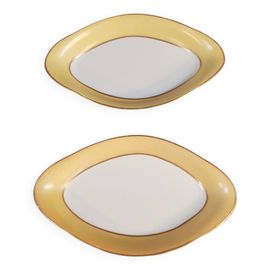 Duo De Raviers En Porcelaine De Limoges Jaune