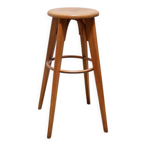 Tabouret De Bar Vintage En Bois Par Les Ditions Stella Bois