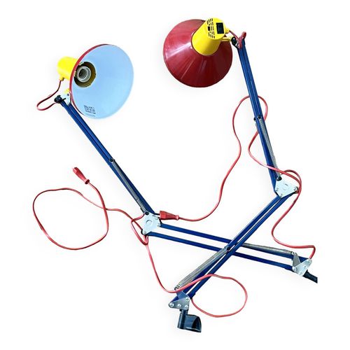 Deux Lampes Architecte Multicolores Vintage Multicolore