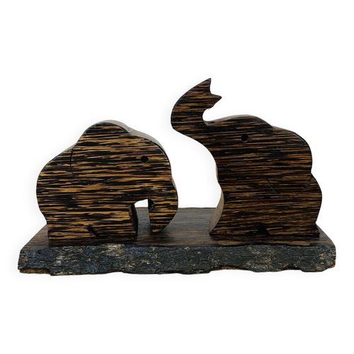 Salire Et Poivrier Lphants En Bois De Palmier Vintage Bois