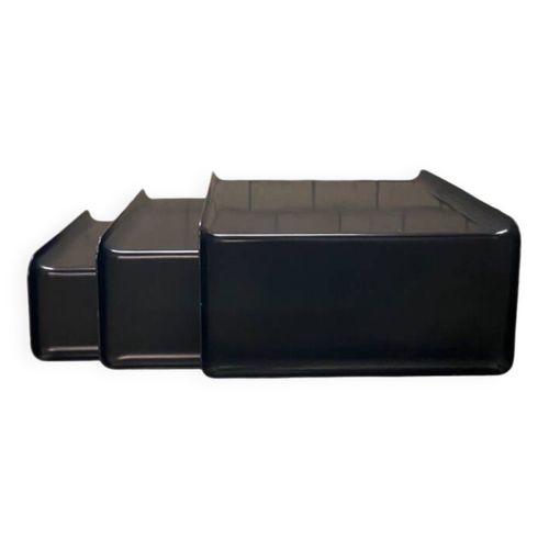 Ensemble De Tables Basses Vintage En Fibre De Verre Rosenthal Des Annes 6070 Noir