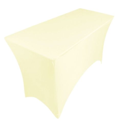 Nappe Table Rectangulaire Spandex 6ft Creme