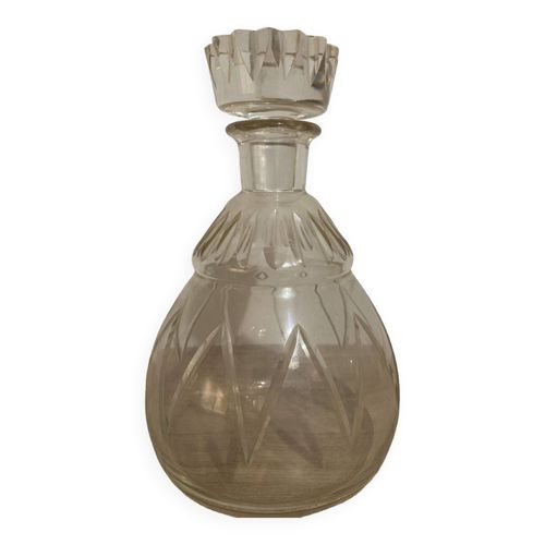 Superbe Carafe  Liqueur Ancienne  Facette Transparent