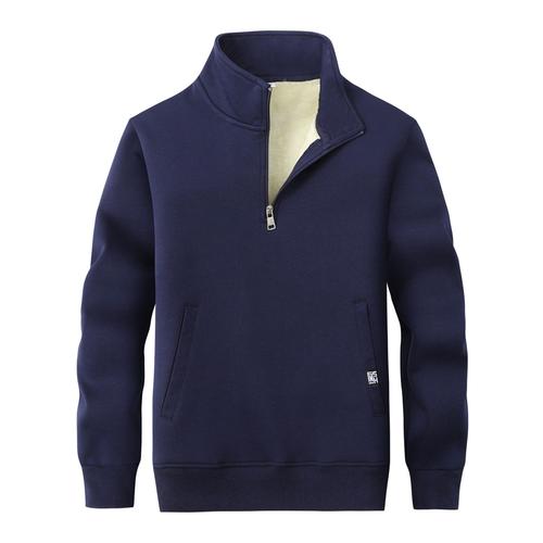 Pull Hiver Homme Col à Fermeture ?clair Doublure Polaire Pullover