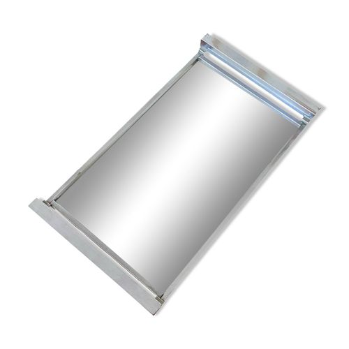 Plateau Rectangulaire Ancien Couleur Argent Et Miroir Argent