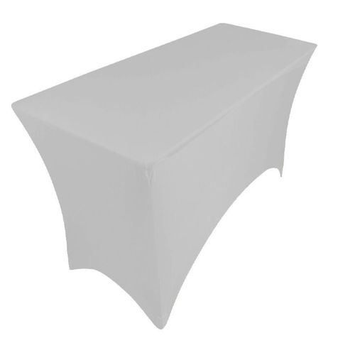 Nappe Table Rectangulaire Spandex 6ft Gris Argent