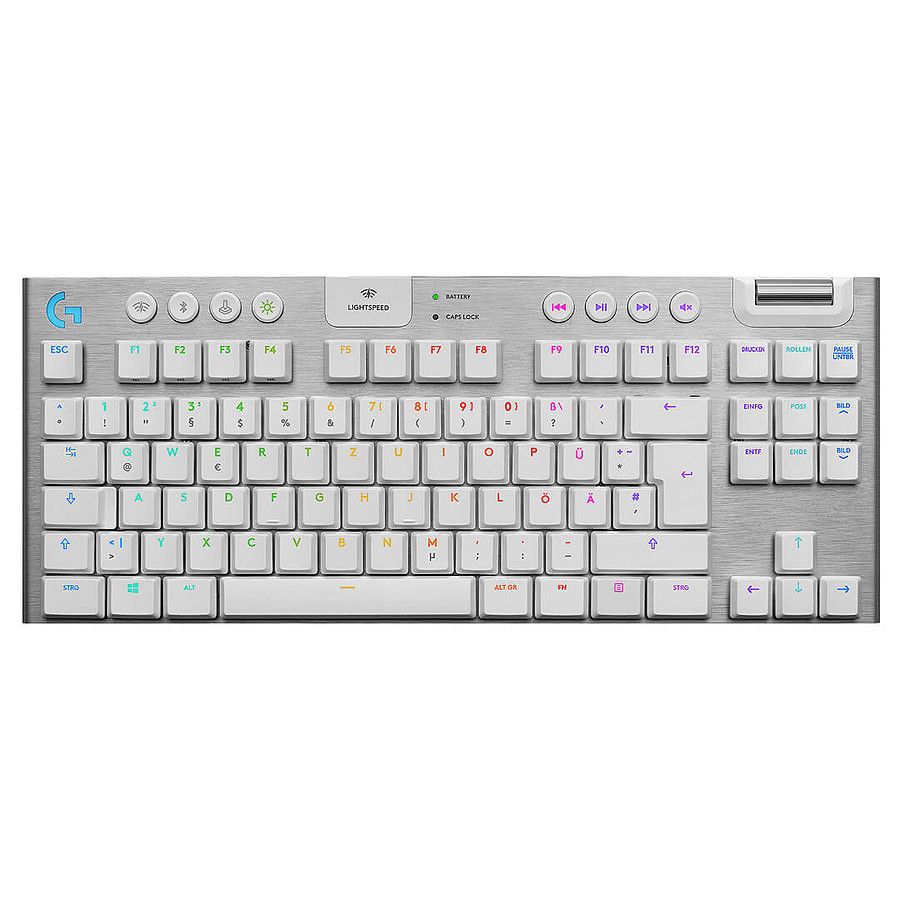 Clavier Gaming mécanique sans fil Azerty Logitech G PRO X TKL Lightspeed  Blanc - Clavier